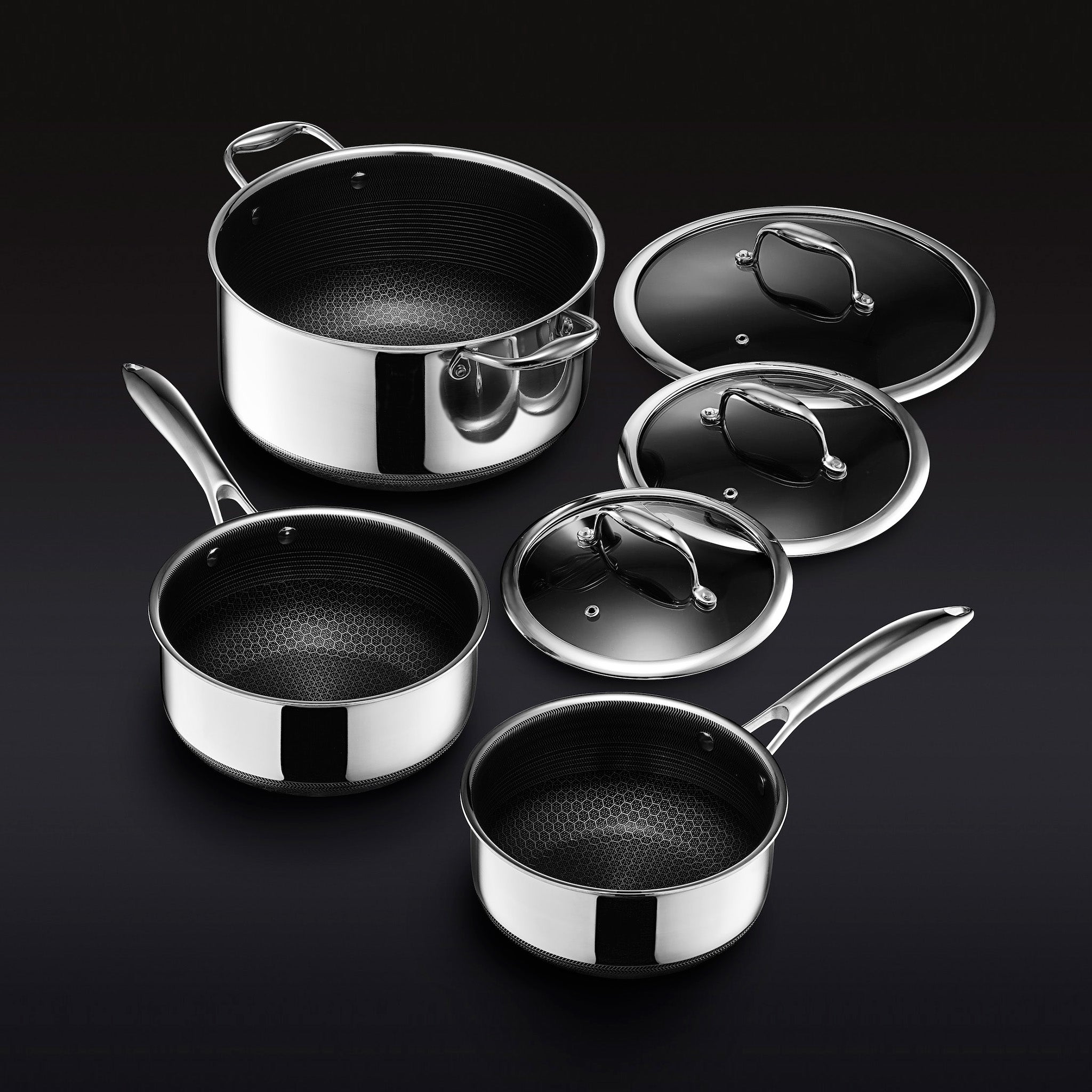 HexClad Hybrid six-piece pot set